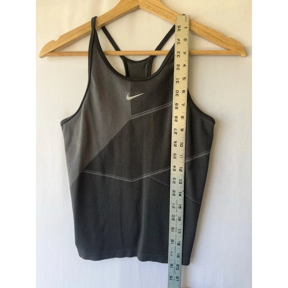 Nike Dri-FIT ADV Aura Slim Fit Tank‎ Top Black Grey Racerback Workout Shirt